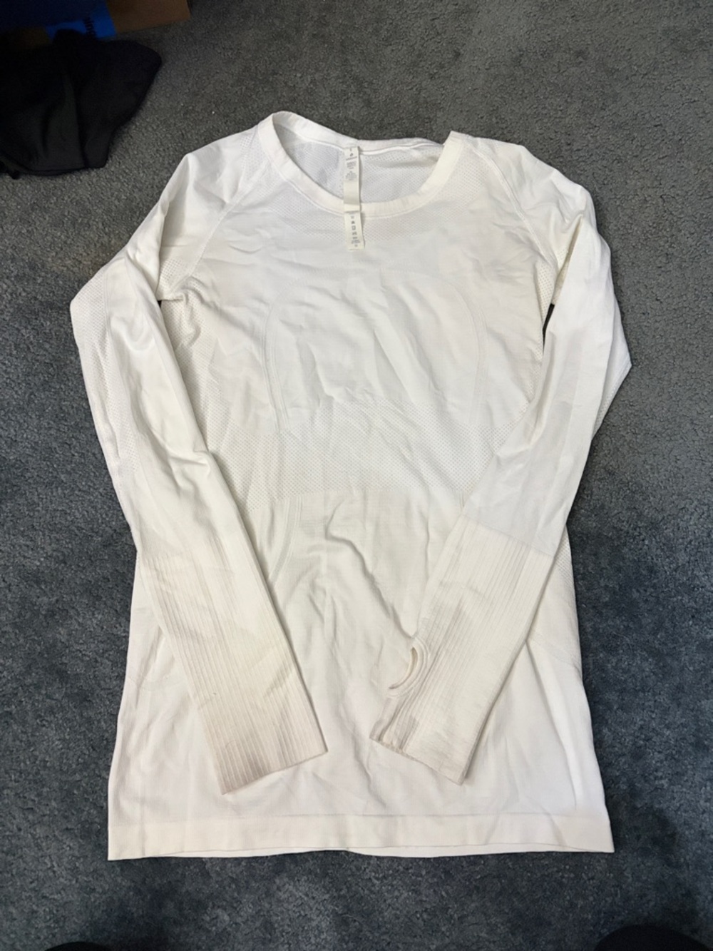 lululemon athletica White Perforated Crew Neck Top